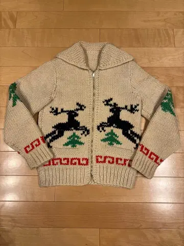 카우친 스웨터 루돌프 디자인의 긴팔 니트 가디건