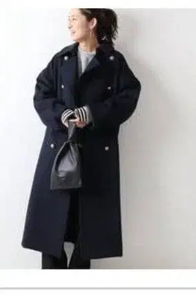 FRAMeWORK 네이비 롱 코트