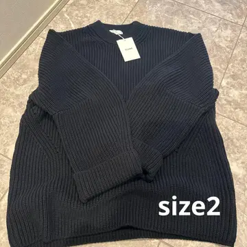 CLANE 오버 폼 슬리브 니트 탑 블랙