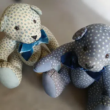 꽃무늬 봉제 인형 2체 세트