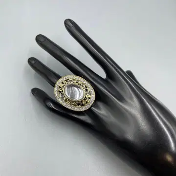 20 빈티지 엘레강트 타원형 크리스탈 반지 사이즈 약 14호~