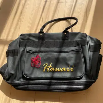 하와이 자수 보스턴 백 블랙