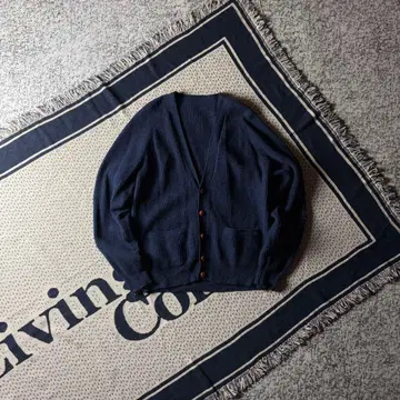 00s 올드 V넥 울 니트 가디건 네이비 구제 의류