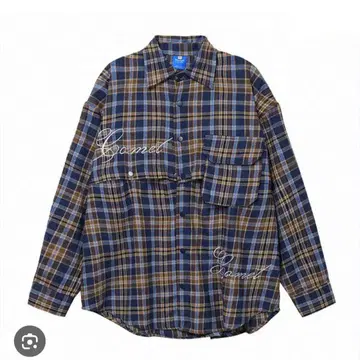 체크 무늬 크롭 셔츠 오버 사이즈 2WAY