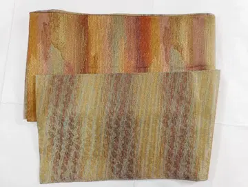 순수 실크 양면 카구라 문양 갑옷 문양 금실입은 후쿠로 오비 리버서블