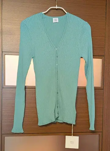 이에나 LA BOUCLE PEATH 리브 V넥 가디건 그린