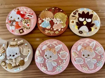 산리오 캐릭터즈 자수 캔뱃지 비스킷 3