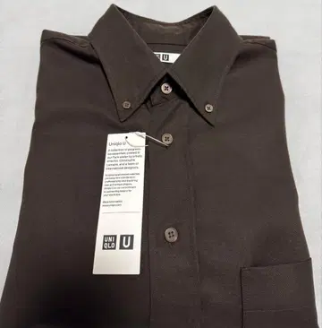 인기! 유니클로 U 드레이프 셔츠 다크 브라운 S