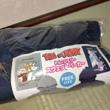 톰과 제리 후드 맨투맨 [ 네이비 ]