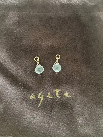 agete 드롭형 참 귀찌/귀걸이 그린 K10