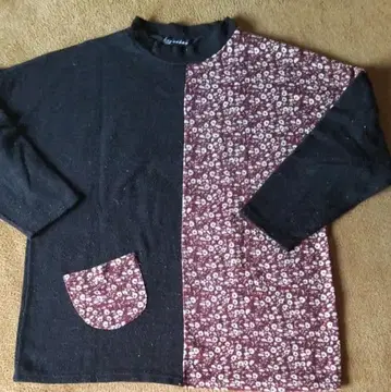 꽃무늬 패치워크 긴팔 T셔츠