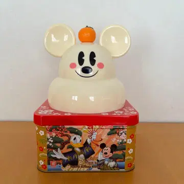 새상품급 디즈니랜드 미키 카가미모치 빈 깡통 2017