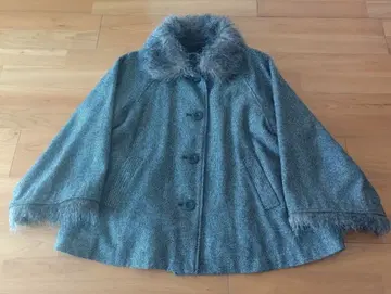 Heather 퍼 판초 코트