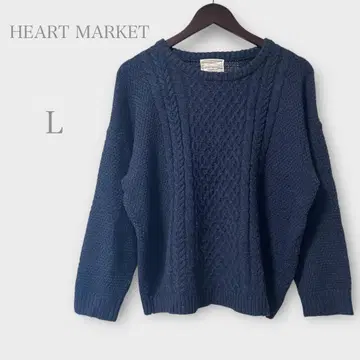 하트마켓 케이블 짜임 니트 스웨터 네이비 L