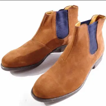 새상품 잔프랑코 조반니 소가죽 스웨이드 가죽 사이드 고어 부츠 25.0