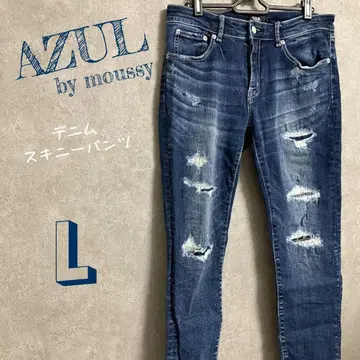 남성용 아줄바이마우지 스키니 데님 팬츠 하의 스테디셀러 캐주얼