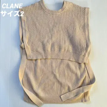 CLANE 클라네 더블 페이스 니트 베스트 아이보리 베이지 사이즈 2