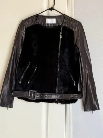 FRAY I.D 블랙 가죽 자켓