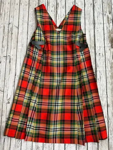 차일드우먼 울 100% 체크 점프 스커트 원피스