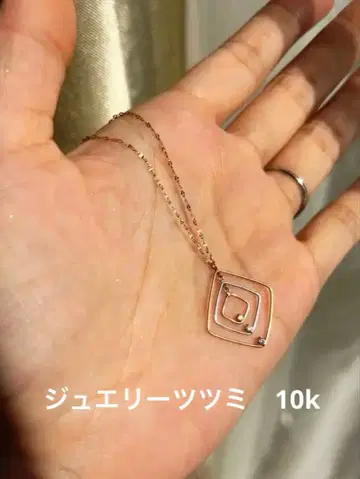 쥬얼리 츠츠미 롱 스퀘어 목걸이 10k