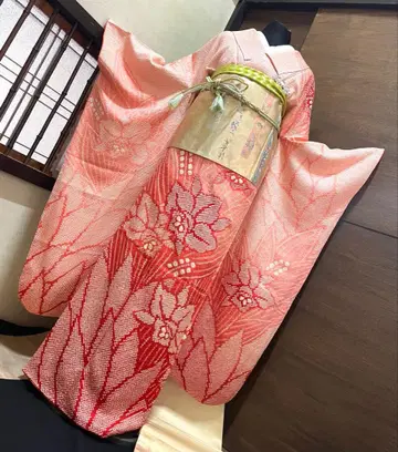 후리소데 풀세트 6점 사이즈 M~L 총 조임 판매 종료 순수 실크