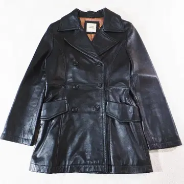 d.r.s studio 가죽 코트 천연 가죽 트렌치 피 코트 자켓