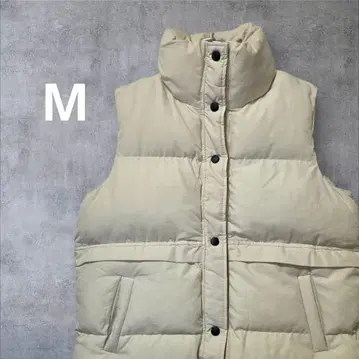 c.u.l 오버 사이즈 하이넥 충전솜 다운 베스트 아이보리 M