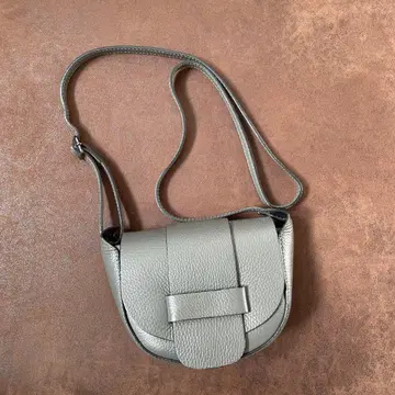 천연 가죽 그레이 숄더백