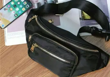 미사용 바디 백 웨스트 파우치 블랙