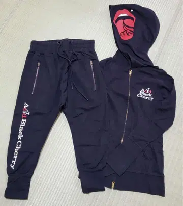 Acid Black Cherry 후드 부착 셋업 사루엘 팬츠