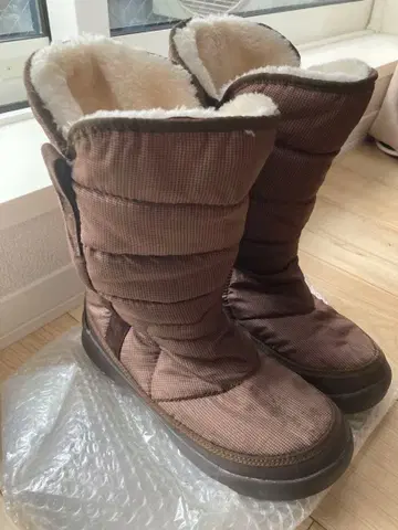 호킨스 브라운 체크 안쪽 복슬복슬 스노우 부츠 X L 24.5-25