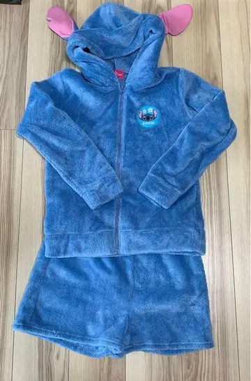 레어! 디즈니 리조트 스티치 룸웨어 상하의 세트 보송보송 M 사이즈