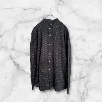 [ 새상품급 ] ficce 블랙 도트 무늬 긴팔 셔츠 노카라