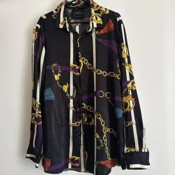 ZARA 체인 패턴 레귤러 핏 빈티지 화려한 블랙