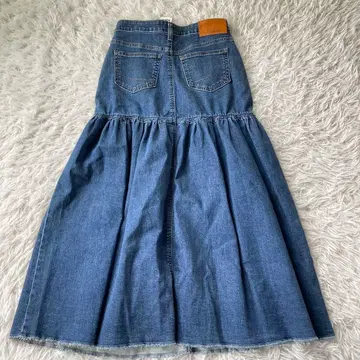 썸씽 미사용 새상품 정가 9790엔 데님 플레어 롱 스커트 택 포함 3