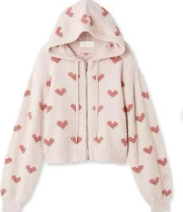 하트 무늬 후드 부착 룸웨어