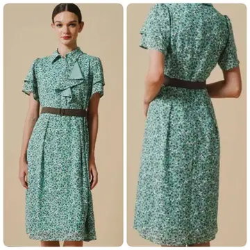 새상품급 kay me 원피스 작은 꽃 올 패턴 프릴 벨트 11