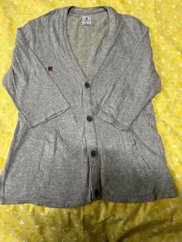 R.NEWBOLD 볼드 가디건 빨간색 자수 그레이 M