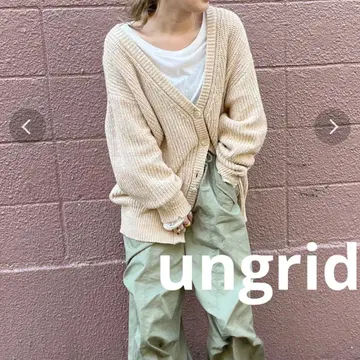 새상품급 ungrid 믹스얀 루즈 니트 가디건 베이지 가디건