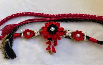 성인식 후리소데용 허리띠 츠마미자이쿠 국화