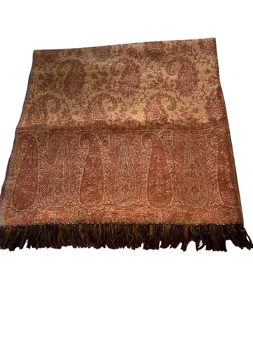 인도산 대형 스톨 브라운