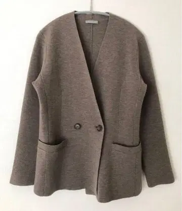 theory luxe 니트 자켓 노카라 브라운 38