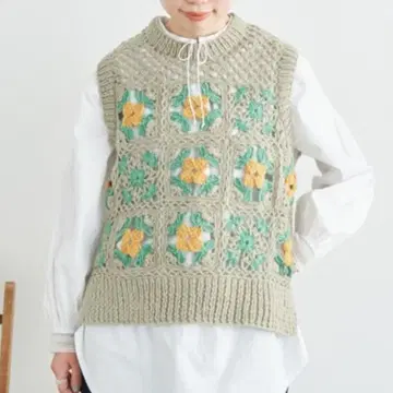 cdc 네팔 핸드 니트 킨칸 패턴 베스트