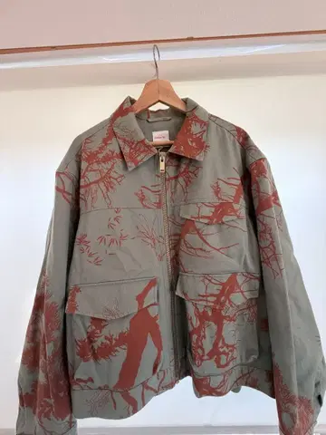 올리브 그린 자연 무늬 남성용 자켓