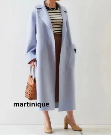 마르티니크 울 100% 더블 페이스 롱 코트