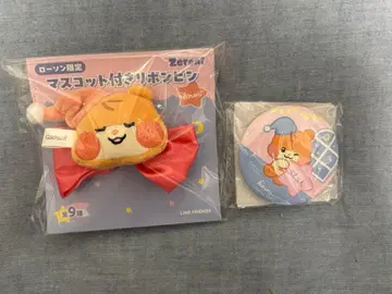 zeroni 로손 한정판 리본 핑 캔 거울 비니니 2점