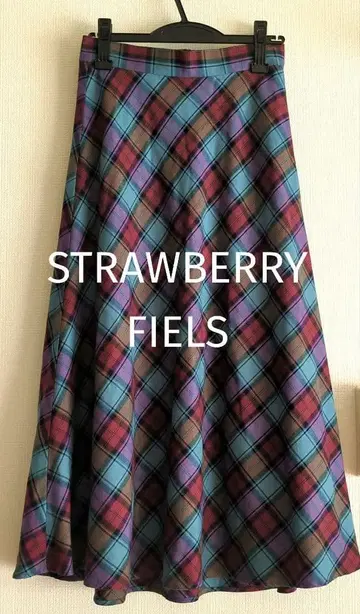 새상품급 스테디셀러 인기 스트로베리 필드 체크 롱 스커트