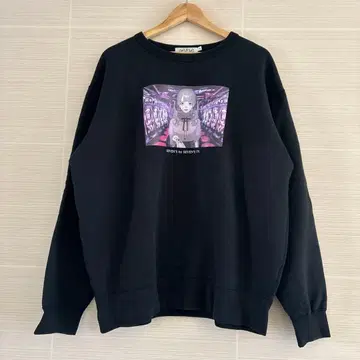 SEVEN'S 애니메이션풍 블랙 맨투맨 XL