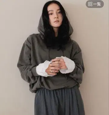 새상품 LOWRYS FARM 벌룬 우라케 후디 차콜 그레이