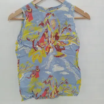 10.30 S168 빔즈 티셔츠 알로하 패턴 슬리브리스